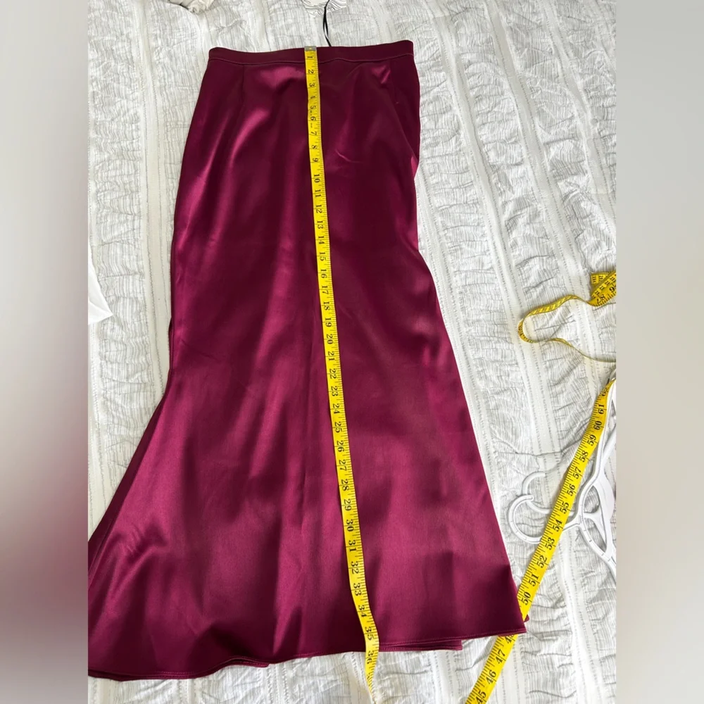 NWT Custom Made Satin MIDI  Skirt - Picture 7 of 8